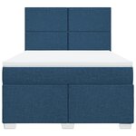 vidaXL Sommier à lattes de lit avec matelas Bleu 140x200 cm Tissu