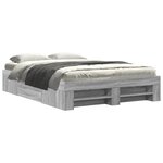 vidaXL Cadre de lit sonoma gris 135x190 cm bois d'ingénierie