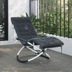 vidaXL Coussin de chaise longue noir 160x50x10 cm similicuir daim