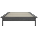 vidaXL Cadre de lit sans matelas gris bois massif