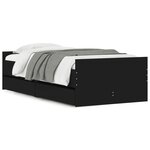 vidaXL Cadre de lit avec tiroirs sans matelas noir 100x200 cm