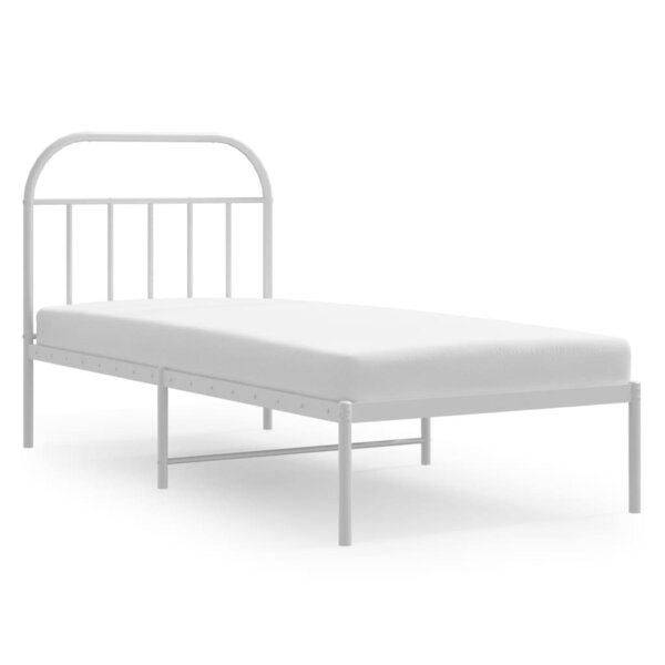 vidaXL Cadre de lit métal sans matelas avec tête de lit blanc 80x200cm