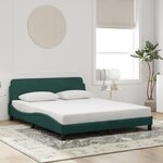 vidaXL Cadre de lit sans matelas vert foncé 160x200 cm velours
