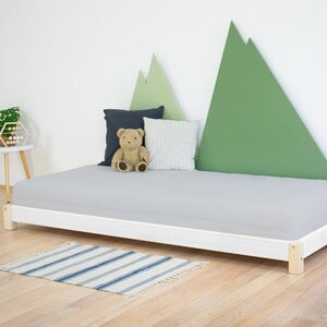 Lit simple TEENY 80 x 160 naturel et blanc