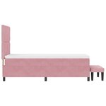 vidaXL Lit à ressorts avec matelas et banc rose 90x200 cm velours