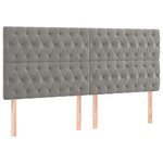 vidaXL Têtes de lit 4 Pièces Gris clair 90x7x78/88 cm Velours