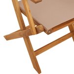 vidaXL Ensemble à manger de jardin 7 Pièces taupe tissu et bois massif