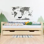 Tiroir de lit 90 x 200 BUDDY - gris clair