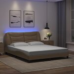 vidaXL Cadre de lit avec LED sans matelas cappuccino 160x200 cm