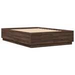 vidaXL Cadre de lit avec LED sans matelas chêne marron 150x200 cm