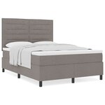 vidaXL Lit à Ressorts avec Matelas Taupe 160x200 cm Tissu