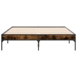vidaXL Cadre de lit chêne fumé 120x200 cm bois d'ingénierie et métal