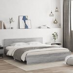 vidaXL Cadre de lit avec tête de lit sonoma gris 180x200 cm
