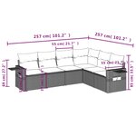 vidaXL Salon de jardin avec coussins 6 Pièces beige résine tressée