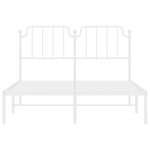 vidaXL Cadre de lit métal sans matelas et tête de lit blanc 135x190 cm