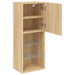 vidaXL Meuble TV avec lumières LED chêne sonoma 40 5x30x102 cm