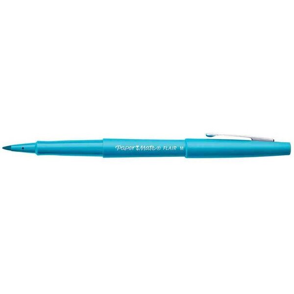 Stylo feutre flair original nylon pointe moyenne turquoise x 12 paper mate