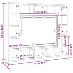 vidaXL Armoire de miroir avec LED Blanc 91x15x76 5 cm