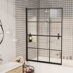 vidaXL Cabine de douche ESG 100x140 cm Noir