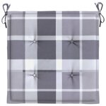 vidaXL Coussins de chaise de jardin 6 Pièces carreaux gris 40x40x3 cm