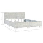 vidaXL Cadre de lit sans matelas Gris Rotin naturel 140x200 cm