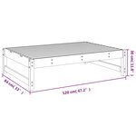 vidaXL Repose-pied de jardin 120x80 cm gris bois de pin massif