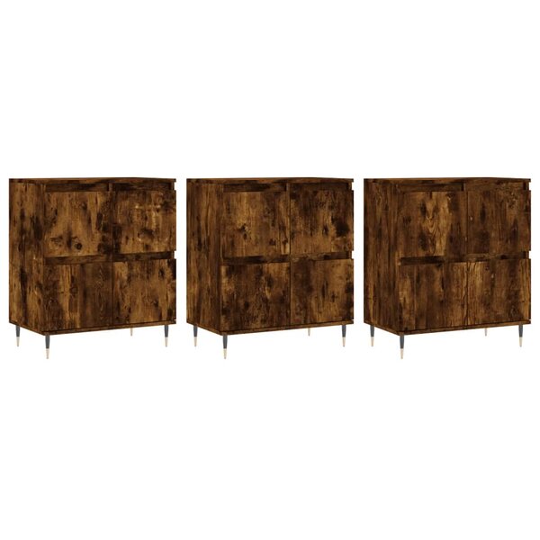vidaXL Buffets 3 Pièces Chêne fumé Bois d'ingénierie