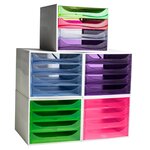Module De Classement Ecobox Linicolor 4 Tiroirs - Arlequin - Exacompta