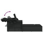 vidaXL Chaise longue double et auvent et coussins noir résine tressée