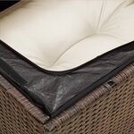 vidaXL Canapé de jardin avec coussins 2 places marron résine tressée