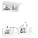 vidaXL Ensemble de meubles TV 3 Pièces Blanc Bois d'ingénierie