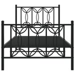 vidaXL Cadre de lit métal avec tête de lit/pied de lit noir 80x200 cm