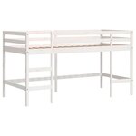 vidaXL Lit mezzanine enfants et rideaux bleu 90x190cm bois pin massif