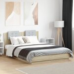 vidaXL Cadre de lit avec LED sans matelas chêne sonoma 140x200 cm