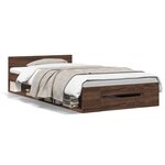 vidaXL Cadre de lit et tiroir chêne marron 100x200 cm bois ingénierie