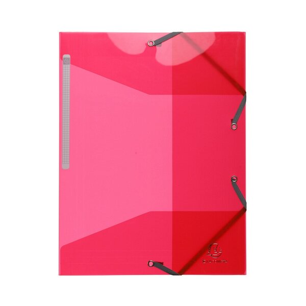 Exacompta : chemise 3 rabats elastiques 24x32cm polypropylène transparent - rose