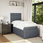 vidaXL Sommier à lattes de lit et matelas Gris foncé 90x190 cm Velours