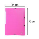 Chemise À Élastiques 3 Rabats Pp Opak - A4 - Rose - X 50 - Exacompta