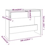 vidaXL Table console chêne sonoma 100x35x76 5 cm bois d'ingénierie