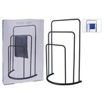 Bathroom Solutions Porte-serviettes debout 49 5x75 cm Métal Noir