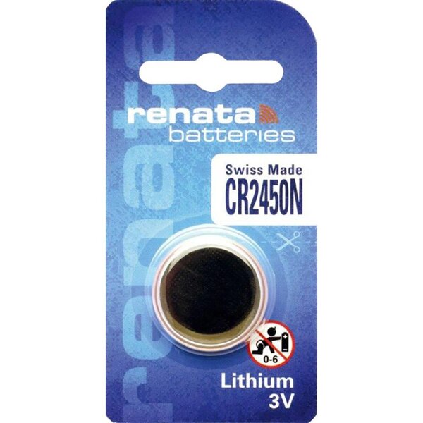 Blister de 1 Pile bouton lithium CR2450N 3V 540mAh RENATA