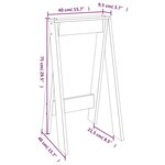 vidaXL Tabourets lot de 2 gris 40x40x75 cm bois massif de pin