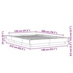 vidaXL Cadre de lit avec lumières LED chêne sonoma 120x200 cm