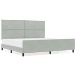 Cadre de lit vidaXL Gris clair 200x200 cm Velours