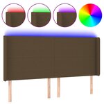 vidaXL Tête de lit à LED Marron foncé 203x16x118/128 cm Tissu