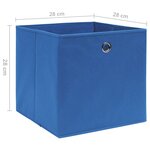 vidaXL Boîtes de rangement 4 Pièces Tissu intissé 28x28x28 cm Bleu