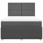 vidaXL Sommier à lattes de lit avec matelas Gris foncé 160x200cm Tissu