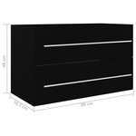 vidaXL Armoire d'évier Noir 80x38 5x48 cm Aggloméré