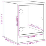 vidaXL Tables de chevet avec portes en verre 2 Pièces noir 35x37x42 cm