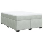 vidaXL Sommier à lattes de lit et matelas Gris clair 160x200cm Velours